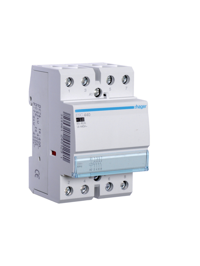 HAGER, 40A, 230V, TYPE 1, CONTACTOR