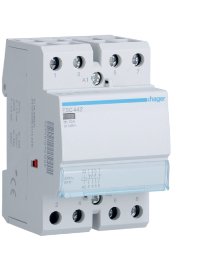 HAGER, 40A, 230V, TYPE 1, CONTACTOR