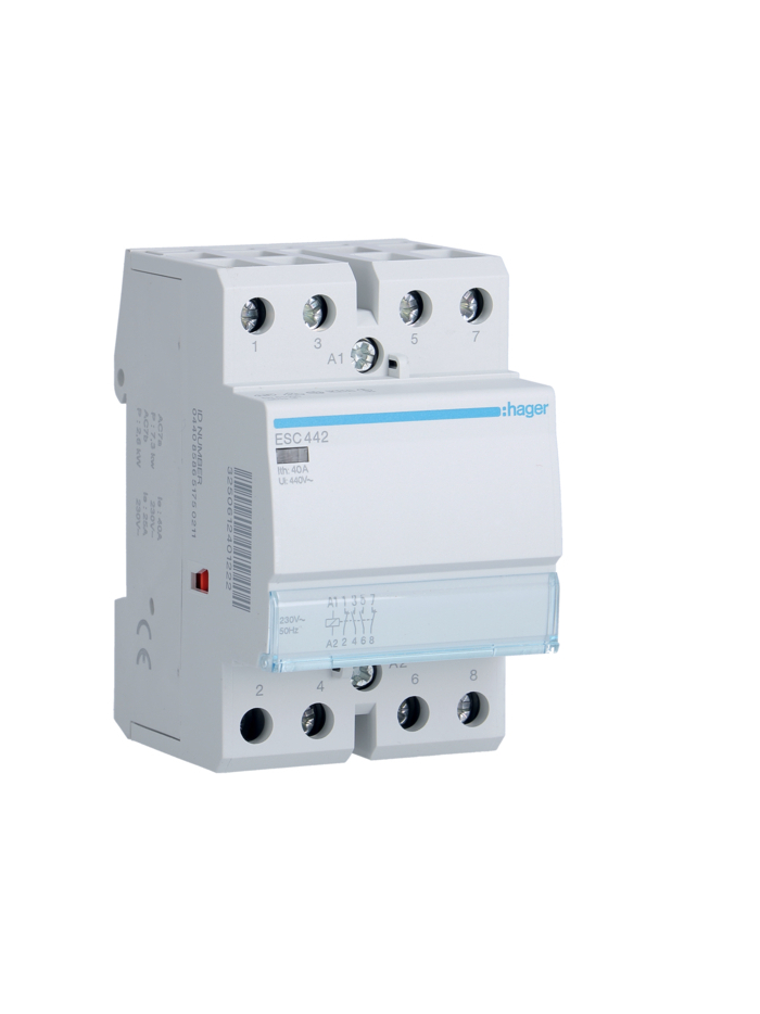 HAGER, 40A, 230V, TYPE 1, CONTACTOR