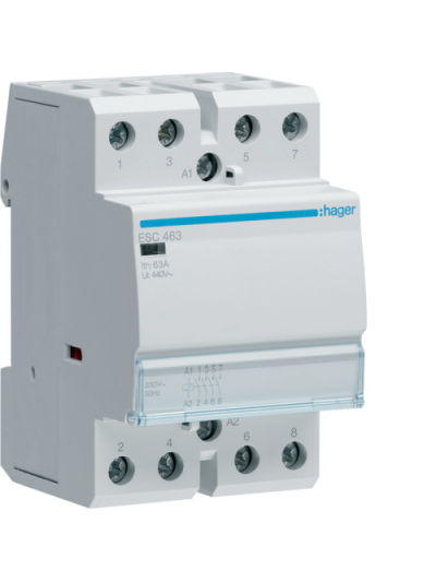 HAGER, 63A, 230V, TYPE 1, CONTACTOR