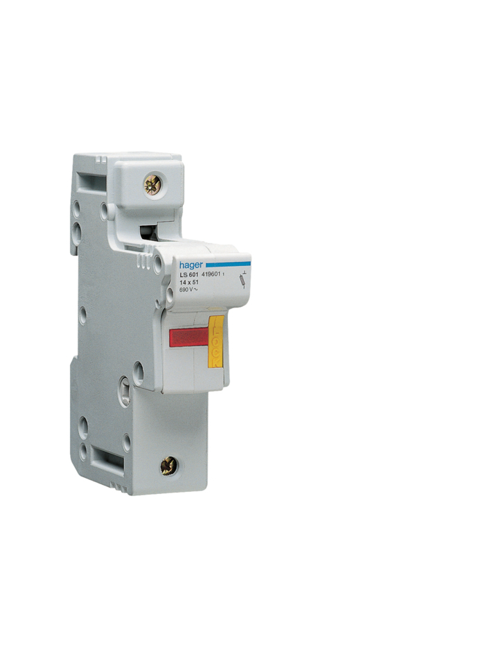 HAGER, 1 Pole, 32A, 690V, L51 HRC FUSE CARRIER