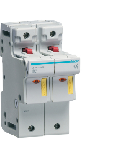 HAGER, 2 Pole, 32A, 690V, L51 HRC FUSE CARRIER