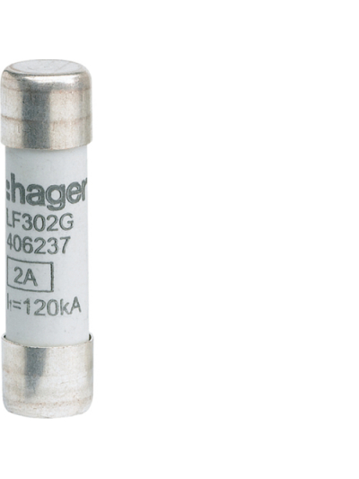 HAGER, 2A, 500V AC, gG TYPE, HRC CARTRIDGE FUSE