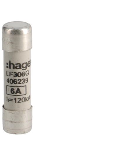 HAGER, 6A, 500V AC, gG TYPE, HRC CARTRIDGE FUSE
