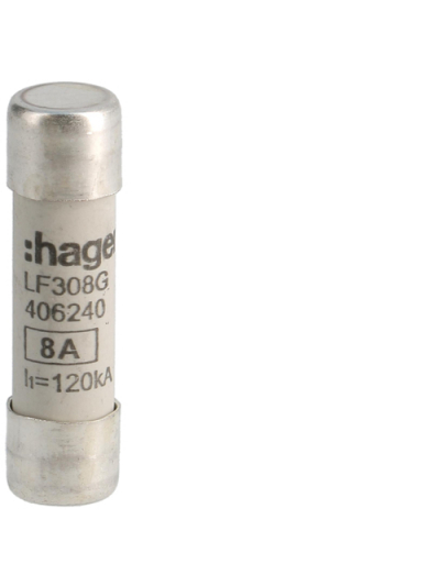HAGER, 8A, 500V AC, gG TYPE, HRC CARTRIDGE FUSE