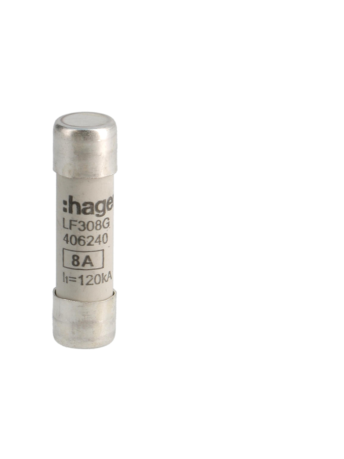 HAGER, 8A, 500V AC, gG TYPE, HRC CARTRIDGE FUSE