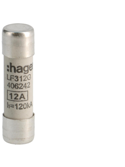 HAGER, 12A, 500V AC, gG TYPE, HRC CARTRIDGE FUSE