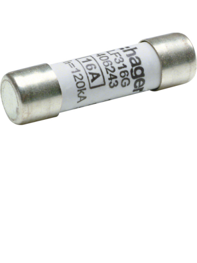 HAGER, 16A, 500V AC, gG TYPE, HRC CARTRIDGE FUSE