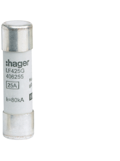 HAGER, 25A, 690V AC, gG TYPE, HRC CARTRIDGE FUSE