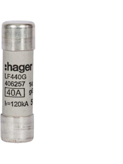HAGER, 40A, 500V AC, gG TYPE, HRC CARTRIDGE FUSE
