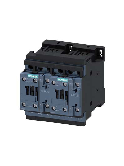 SIEMENS, 17A, 24V DC, 3RA23 REVERSING CONTACTOR