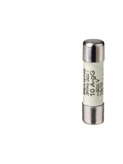 SIEMENS, 0.5A, Size 10 x 38, 3NW Cylindrical Fuse