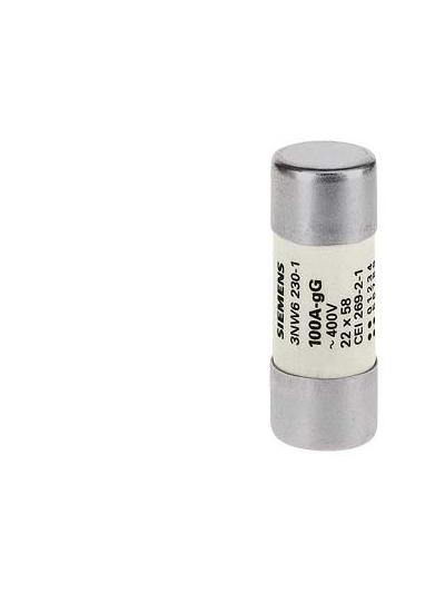 SIEMENS, 63A, Size 22 x 58, 3NW Cylindrical Fuse