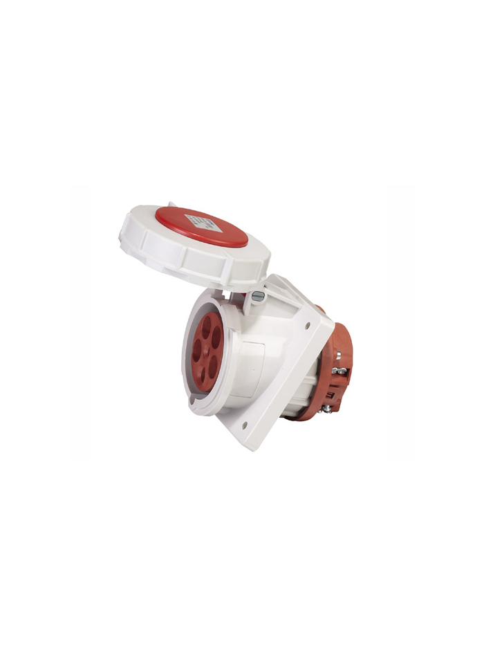 PNP, 63A, 415V, IP67, Panel Mounted Angular Socket