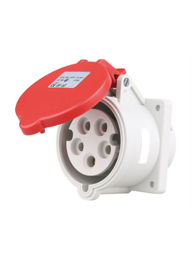 PNP, 16A, 415V, IP44, Panel Straight Mounted Socket