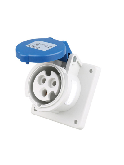 PNP, 32A, 230V, IP44, Panel Straight Mounted Socket