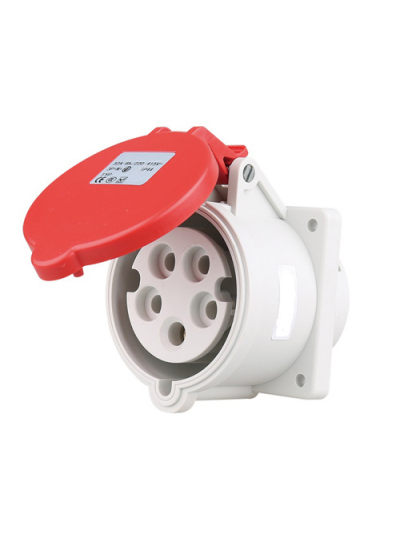 PNP, 32A, 415V, IP44, Panel Straight Mounted Socket 