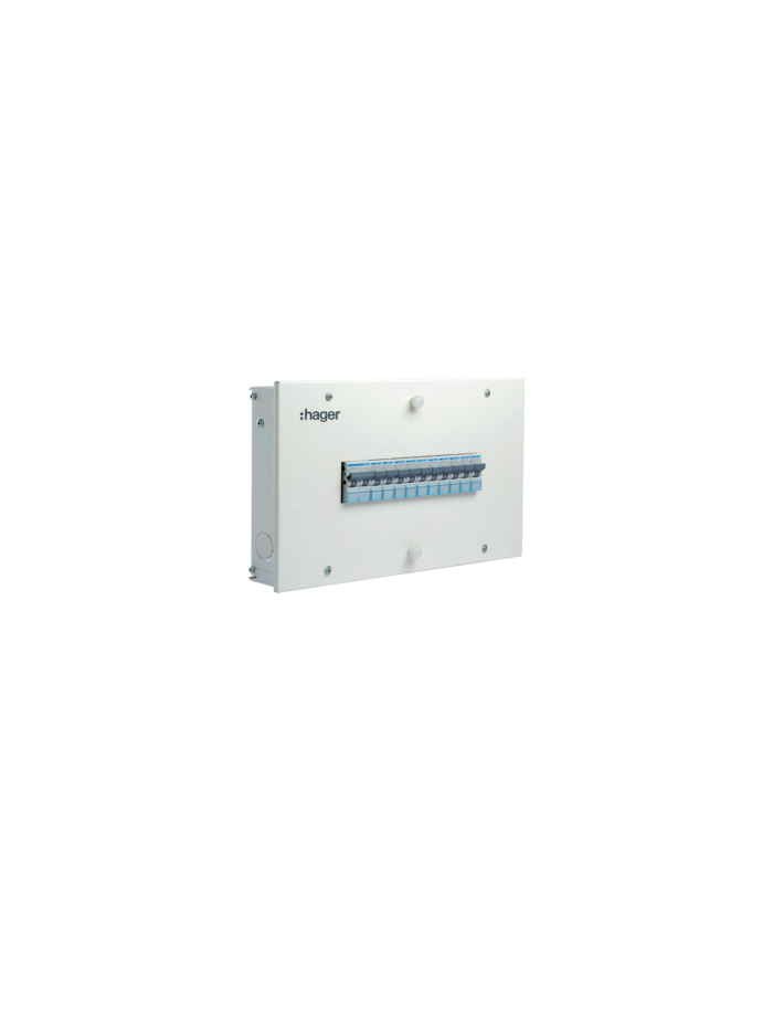 HAGER, 18 Way, SPN Single Door, novello DB