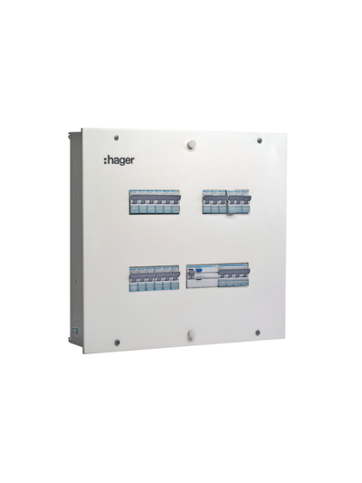 HAGER, 04 Way, TPN Single Door, novello DB