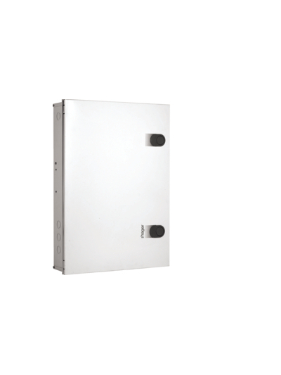 HAGER, 08 Way, TPN Vertical, Double Door, novello DB