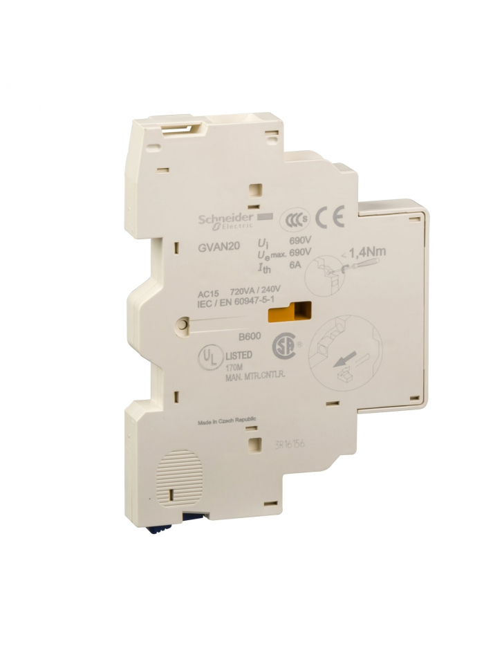 SCHNEIDER, Side Contact (NO+NC) for GV2 MPCB