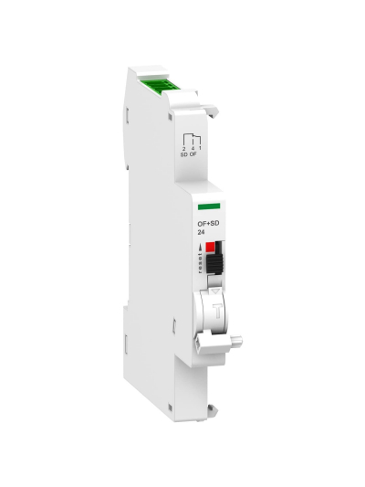 SCHNEIDER, 0.5 Module Width, Indication OFF+SD24 Auxiliaries Contact for MCB