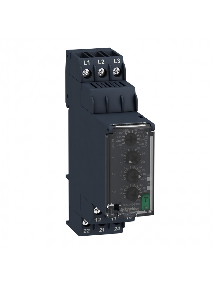 SCHNEIDER, 380-480V AC, 3 Phase, Zelio RM22 VOLTAGE CONTROL RELAY