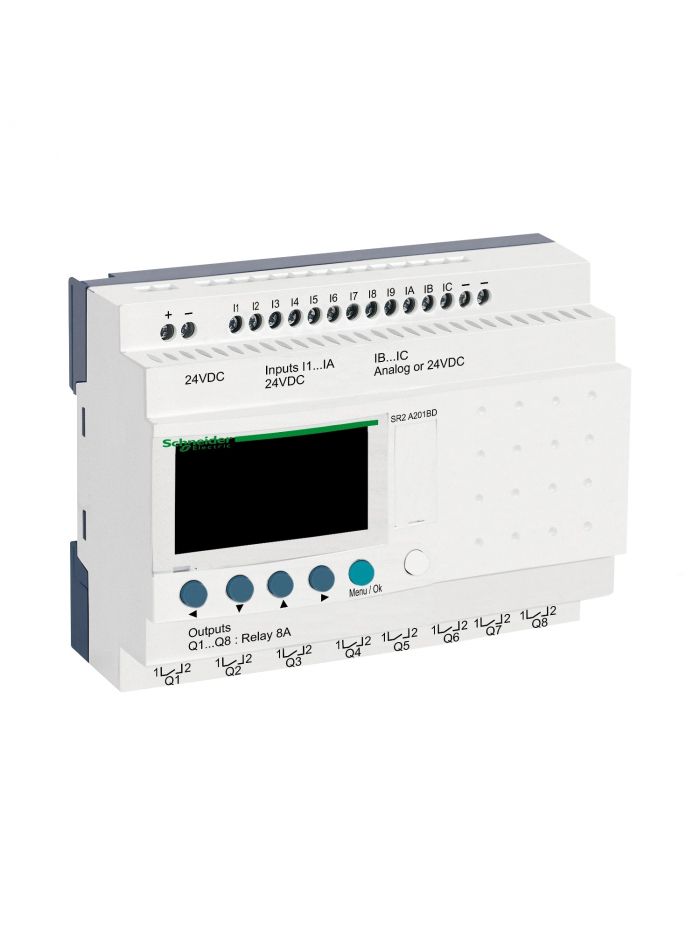 SCHNEIDER, 24V DC, 20 I O TRN TYPE, Zelio Logic SMART RELAY