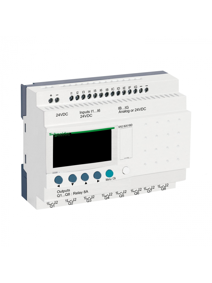 SCHNEIDER, 24V DC, 20 I O RLY TYPE, Zelio Logic SMART RELAY