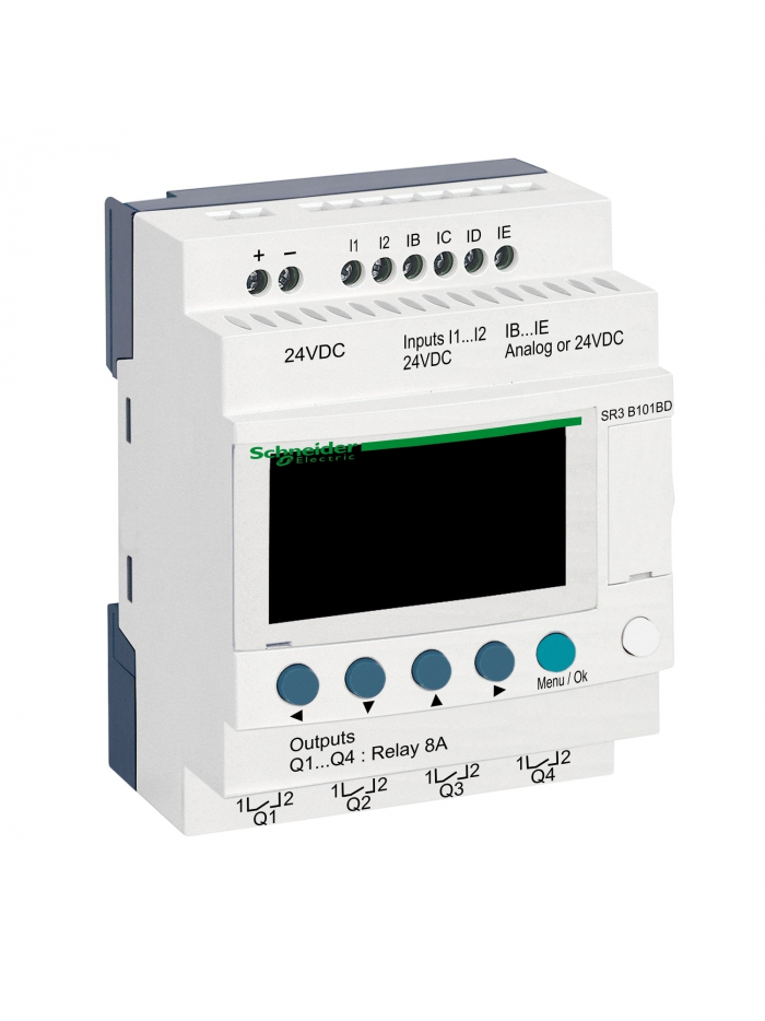 SCHNEIDER, 24V DC, 10 I O RLY TYPE, Zelio Logic SMART RELAY