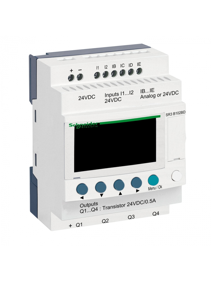 SCHNEIDER, 24V DC, 10 I O TRN TYPE, Zelio Logic SMART RELAY