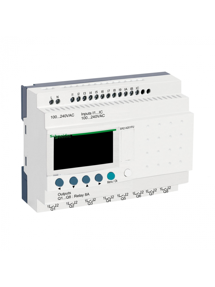 SCHNEIDER, 100-240V AC, 20 I O RLY TYPE, Zelio Logic SMART RELAY