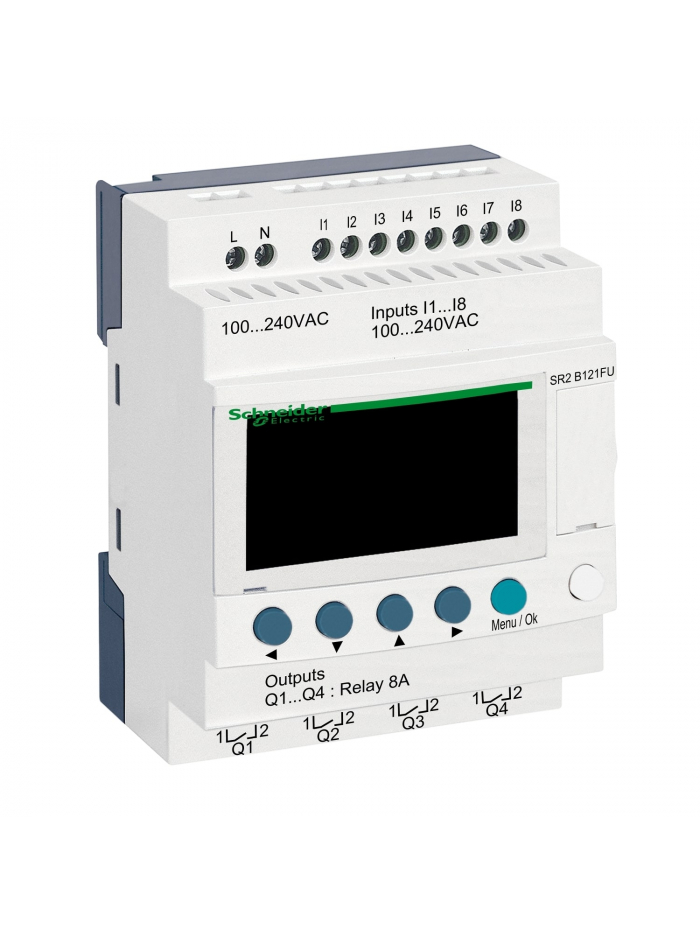 SCHNEIDER, 100-240V AC, 12 I O RLY TYPE, Zelio Logic SMART RELAY