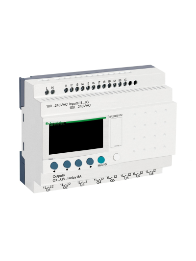 SCHNEIDER, 100-240V AC, 20 I O RLY TYPE, Zelio Logic SMART RELAY