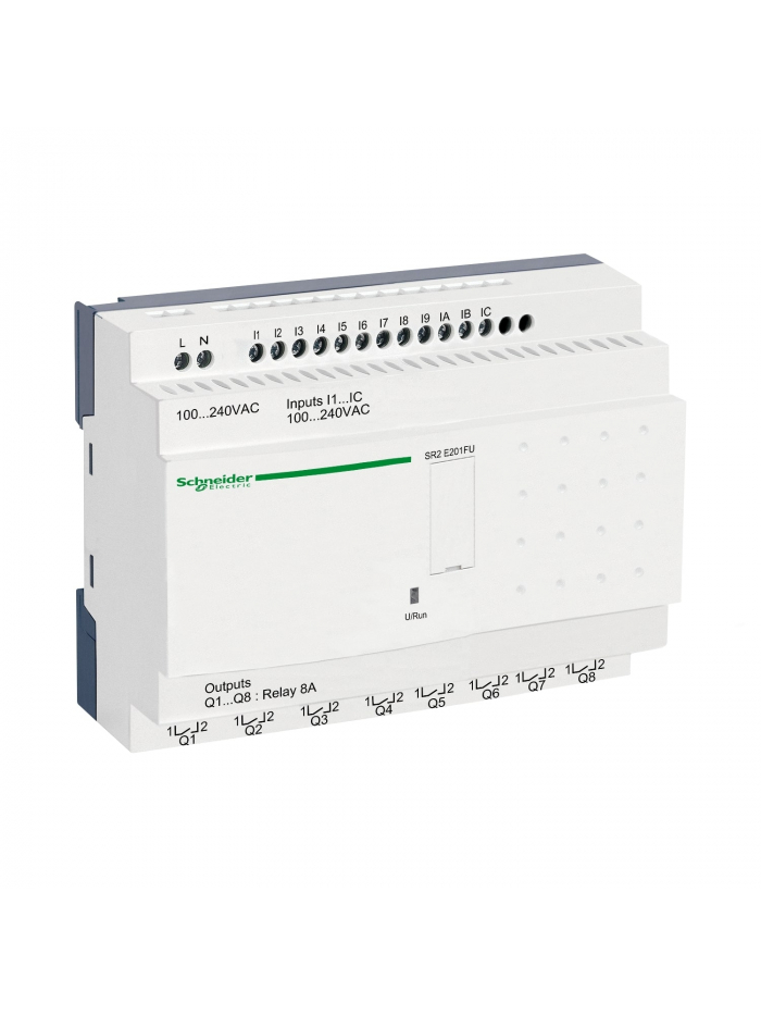 SCHNEIDER, 100-240V AC, 20 I O RLY TYPE, Zelio Logic SMART RELAY