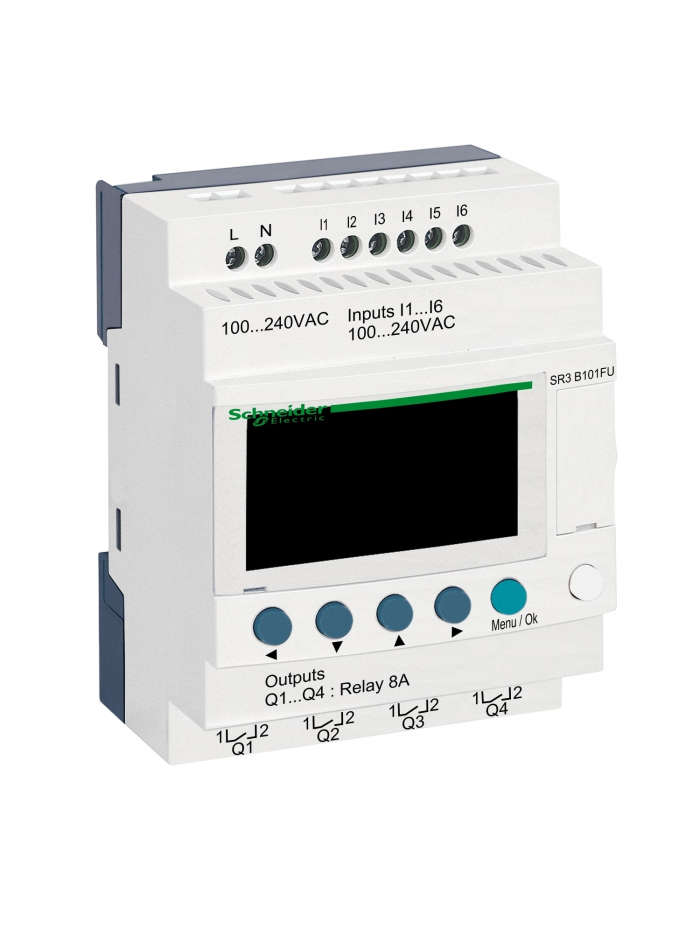 SCHNEIDER, 100-240V AC, 10 I O RLY TYPE, Zelio Logic SMART RELAY