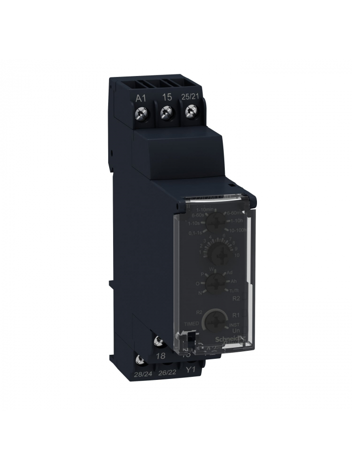 SCHNEIDER, 12-240V AC/DC, Zelio RE22 ELECTRONIC MULTIFUNCTION TIMER
