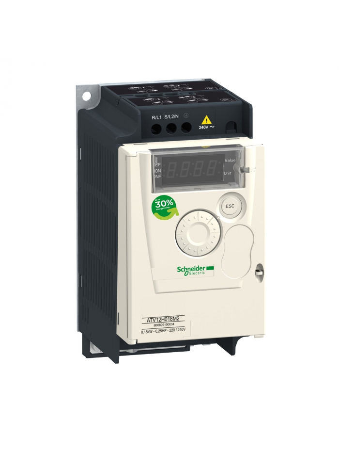 SCHNEIDER, 1.4A, 0.18kW, 1 Phase, Altivar12 VFD