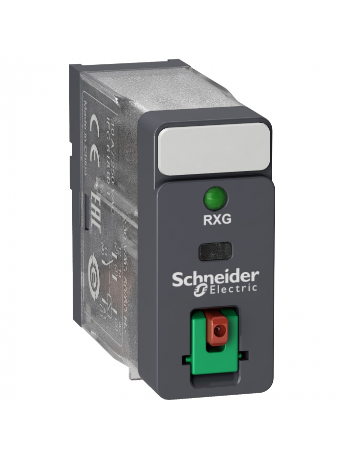 SCHNEIDER, 48V AC, 10A, LTB+LED, Zelio RXG Interface PLUG-IN RELAY