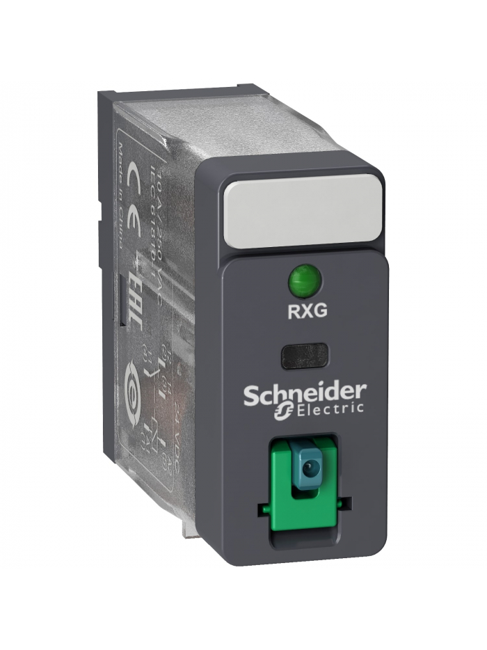 SCHNEIDER, 110V DC, 10A, LTB+LED, Zelio RXG Interface PLUG-IN RELAY