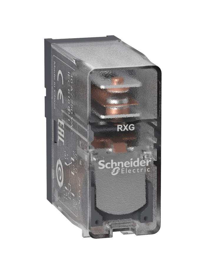 SCHNEIDER, 12V DC, 10A, Clear, Zelio RXG Interface PLUG-IN RELAY