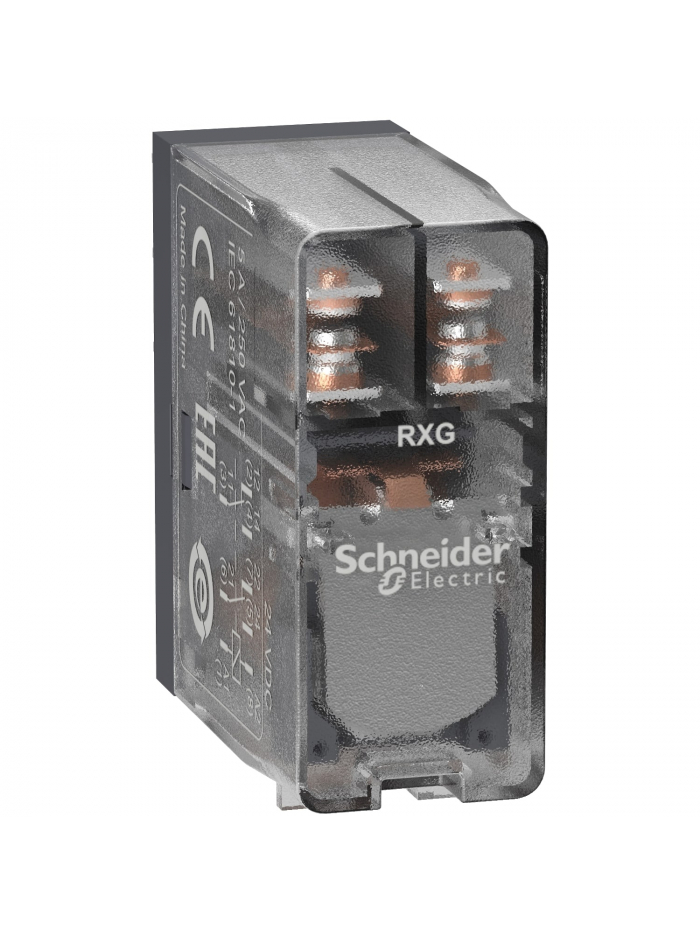 SCHNEIDER, 110V DC, 5A, Clear, Zelio RXG Interface PLUG-IN RELAY