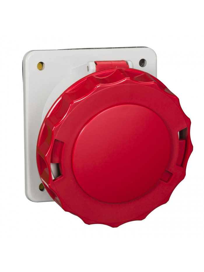 SCHNEIDER, 63A, 380-415V, IP67, Pratika Screw - Angled Panel Mounted Socket