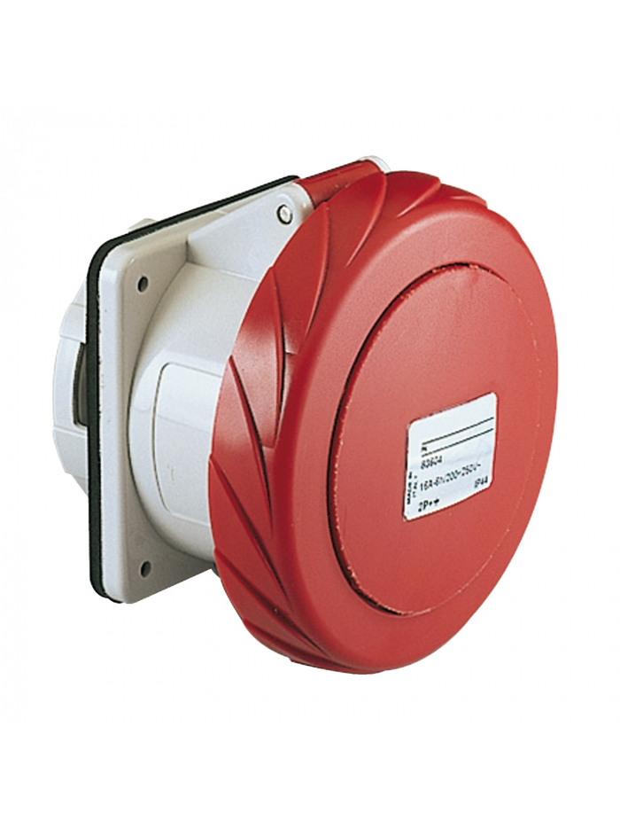 SCHNEIDER, 32A, 380-415V, IP67, Pratika Screw - Straight Panel Mounted Socket