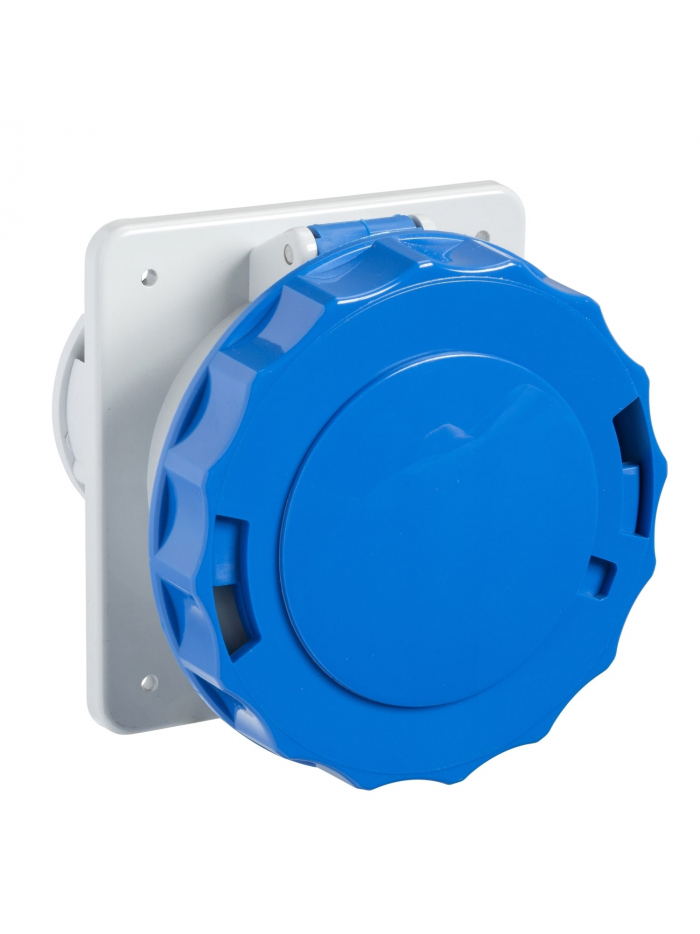 SCHNEIDER, 63A, 200-250V, IP67, Pratika Screw - Straight Panel Mounted Socket