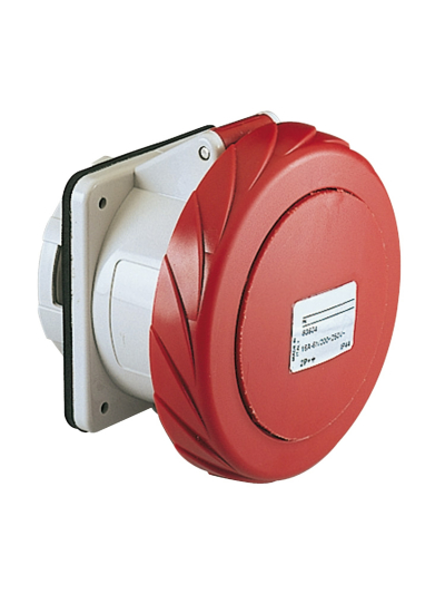 SCHNEIDER, 63A, 380-415V, IP67, Pratika Screw - Straight Panel Mounted Socket