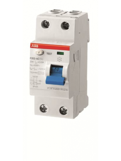 ABB, 2 Pole, 100A, Type F202 AC-100/0.3 RCCB