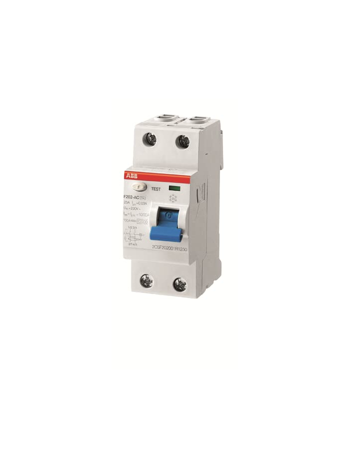 ABB, 2 Pole, 100A, Type F202 AC-100/0.3 RCCB