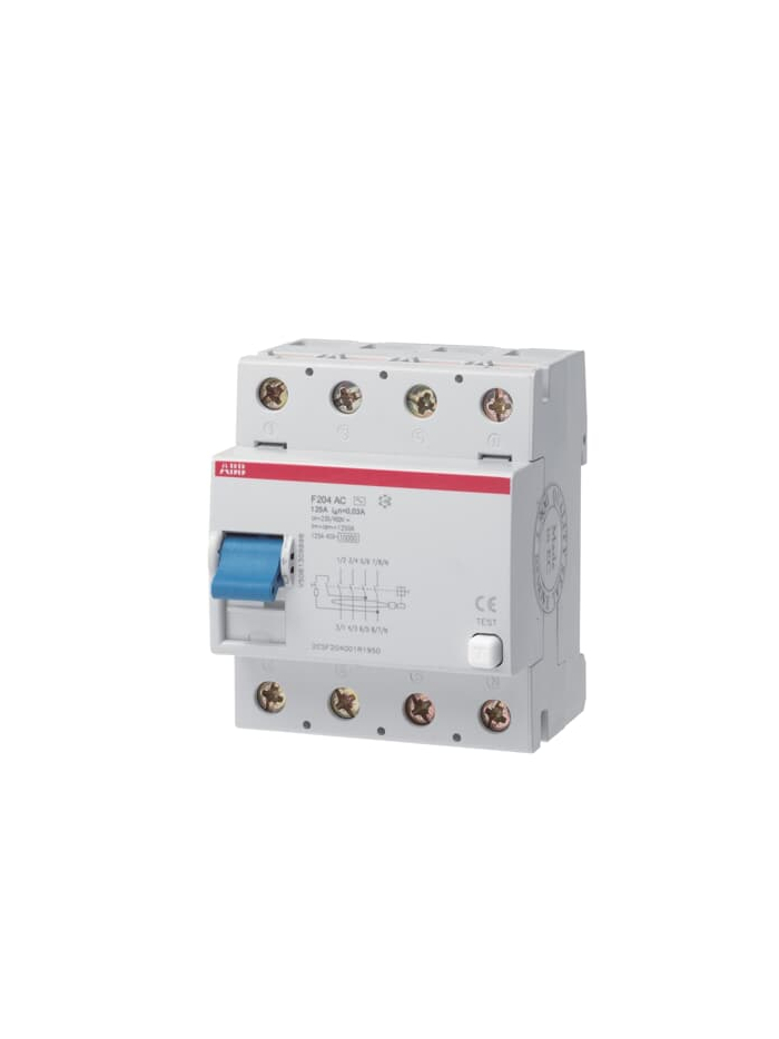 ABB, 4 Pole, 125A, Type F204 AC-125/0.03 RCCB