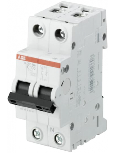 ABB, 1 Pole+N, 100A, S201 C-CURVE MCB